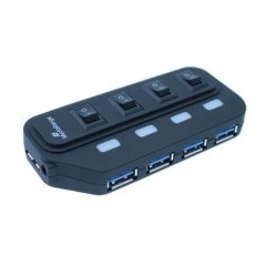 MediaRange USB-HUB 4-Port USB 3.0 External - High-Speed Connectivity and Reliable Expansion (MRCS505)